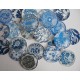 Cabochons Floral blau 5er Mix 30mm